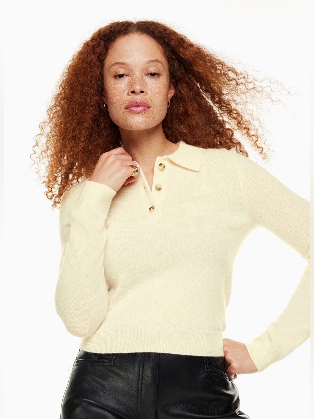 Wilfred LiteLuxe Cashmere Florence Sweater from Aritzia in cream size XS